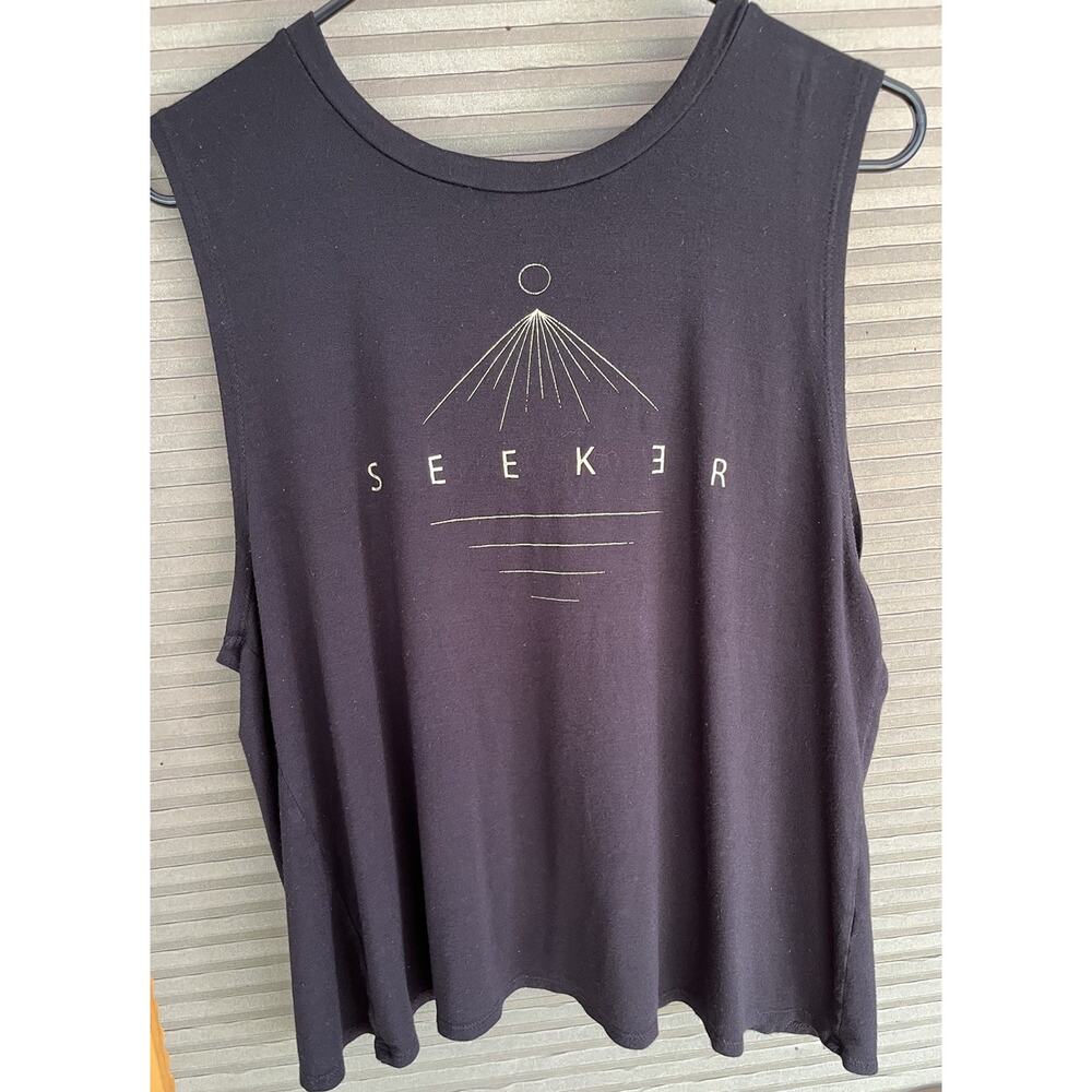 Neoclassics Wmns L Seeker Moon & Mountain Flowy Split Back Tank Hippy Made USA